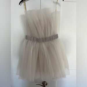 Never worn Anna strapless pleated tulle mini dress size small!